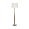 FLUTED WOOD FLOOR LAMP IN SILVER LEAF WITH CREAM SILK SHADE