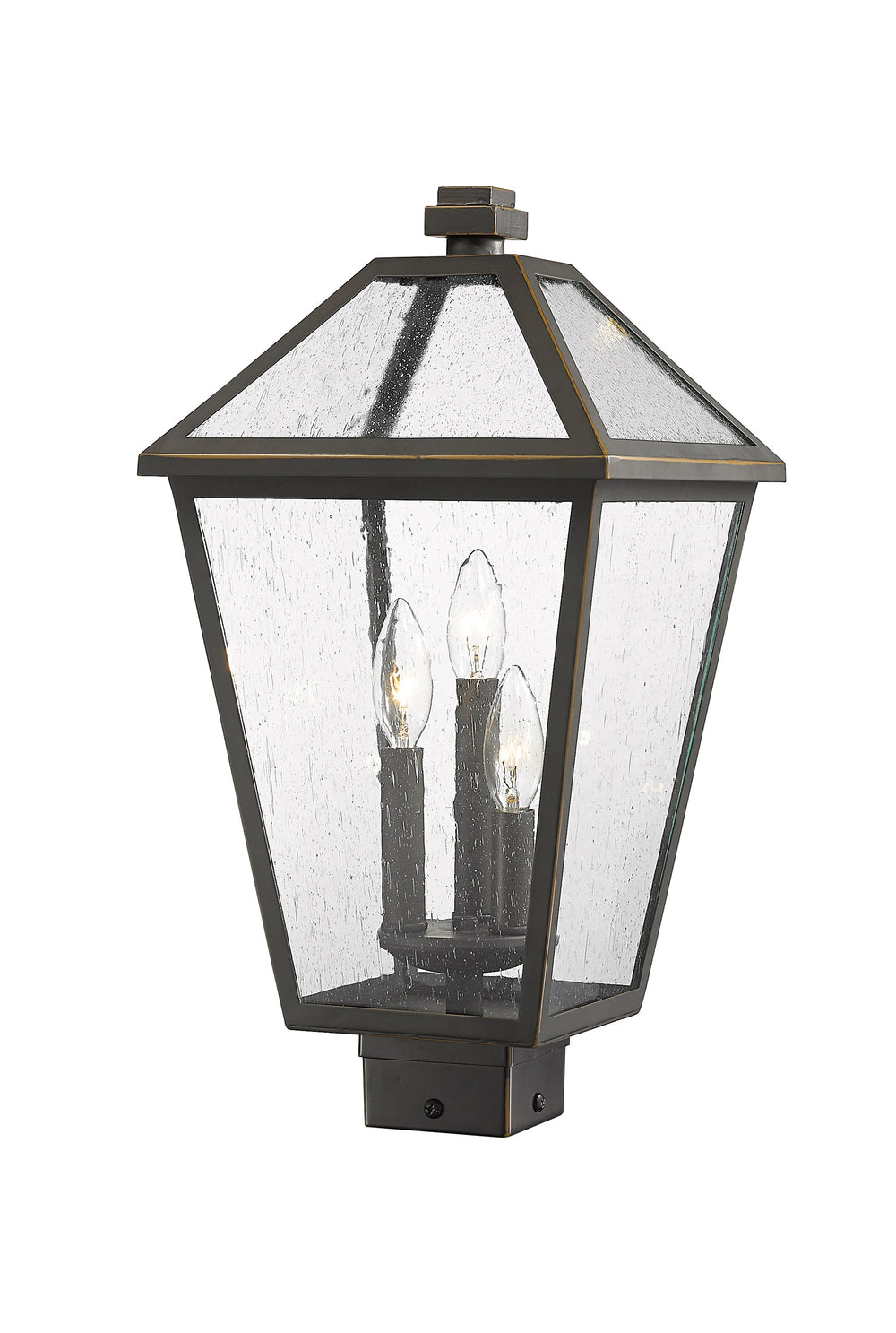Talbot 3 Light Outdoor Post Mount Fixture in Rubbed Bronze Finish