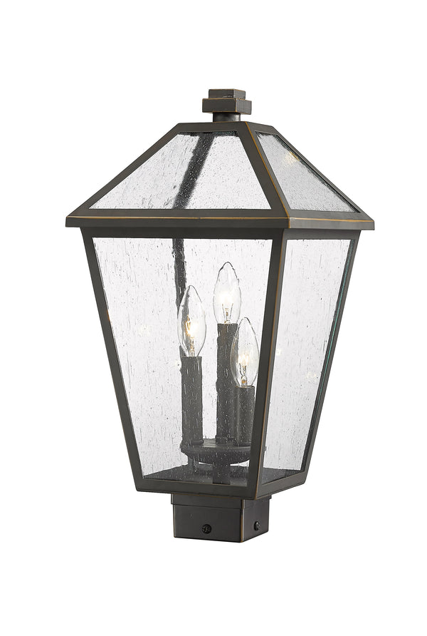 Talbot 3 Light Outdoor Post Mount Fixture in Rubbed Bronze Finish