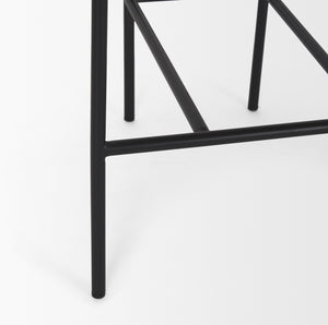 Parker Muted Brown Faux Leather w/ Black Metal Counter Stool