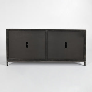 Lisbon Solid Wood Cabinet with Reclaimed Pine - Weathered Black