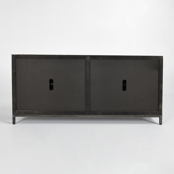 Lisbon Solid Wood Cabinet with Reclaimed Pine - Weathered Black