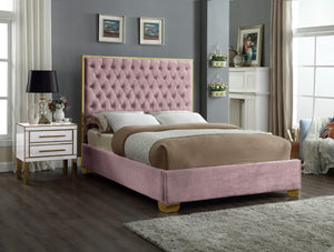 Jared Full Bed In Pink Velvet