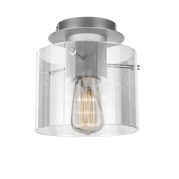Henley AC11525CL Flush Mount in Brushed Aluminum & Clear Glass