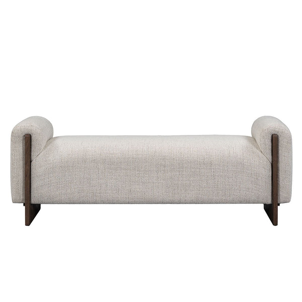 Sierra Upholstered Bench in Ash Wood - Bronzed Cocoa or Sand