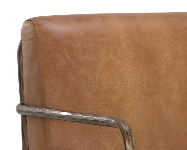 LATHAN LOUNGE CHAIR - TAN LEATHER