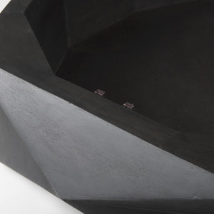 Arreto Black Solid Wood Hexagonal Storage Coffee Table