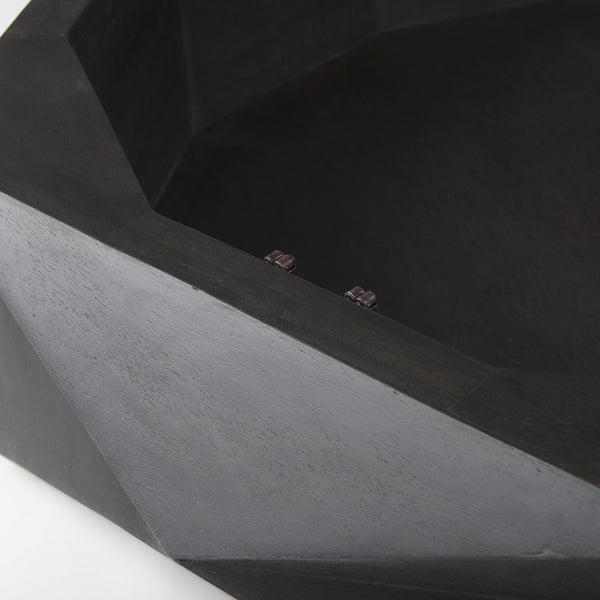 Arreto Black Solid Wood Hexagonal Storage Coffee Table
