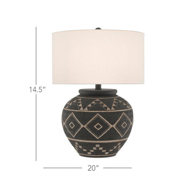 Tattoo Table Lamp In Brewed Latte & Molé Black