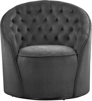 Maurice Accent Chair In Grey Velvet