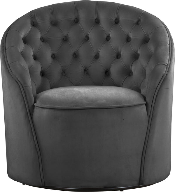 Maurice Accent Chair In Grey Velvet