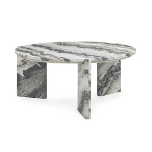 Classic Home Zora Marble Coffee Table - Charcoal Gray