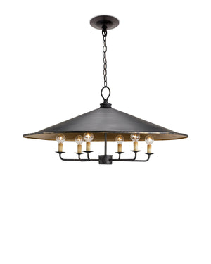 Brussels Chandelier In French Black & Contemporary Gold