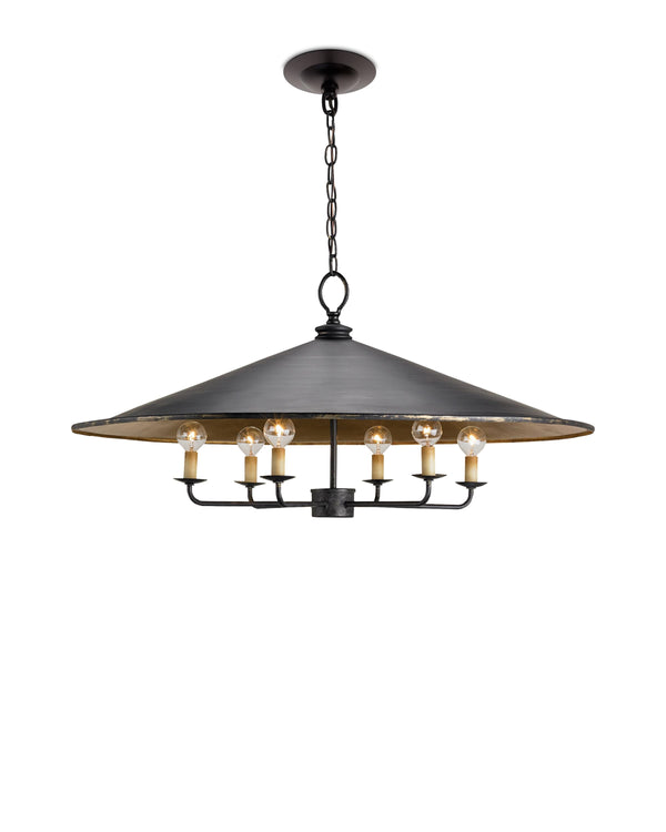 Brussels Chandelier In French Black & Contemporary Gold