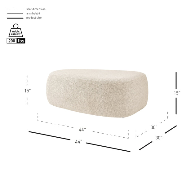Carlese Boucle Big Ottoman, Palladian Beige