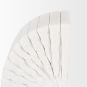Stept White Marble Bookends w/rough carving (set of 2)