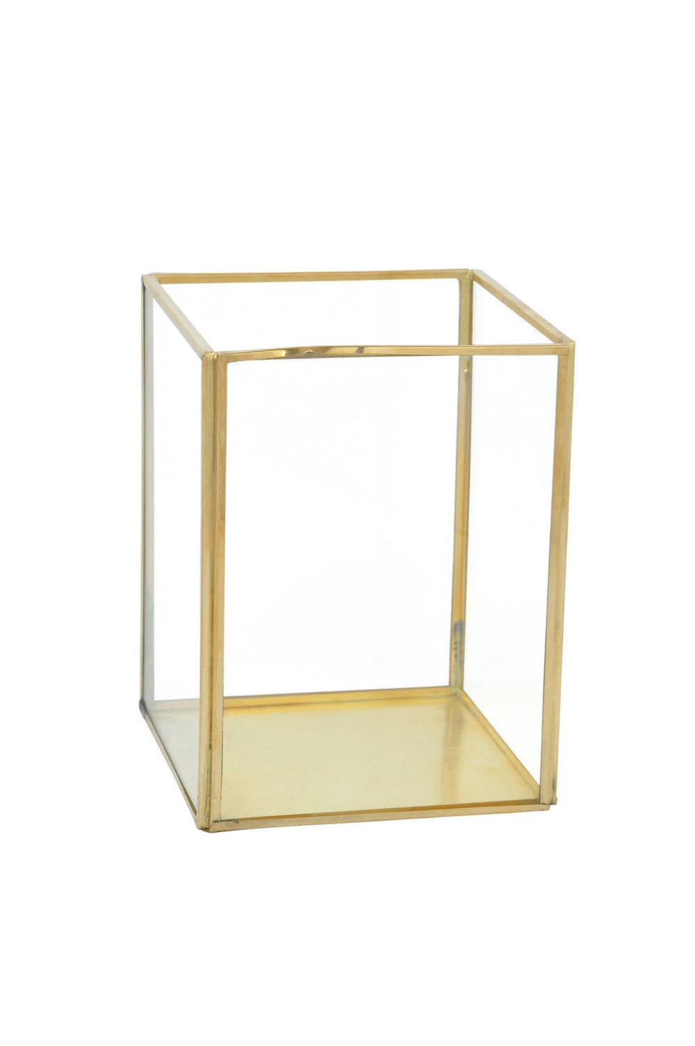 Brass & Glass Lantern Short