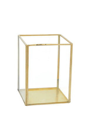 Brass & Glass Lantern Short