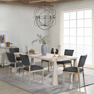 Classic Home Atrop Solid Oak Dining Table with Sculptural Legs