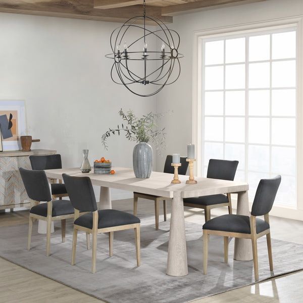 Classic Home Atrop Solid Oak Dining Table with Sculptural Legs