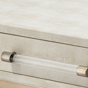 Kain Faux Shagreen Side Table, Cream