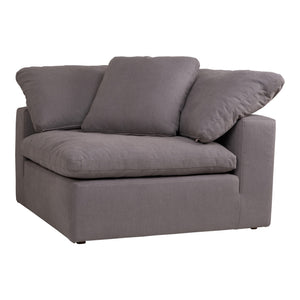 Moe's Clay Corner Chair Light Grey Fabric