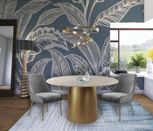 Irvin Dining Chair In Grey Velvet