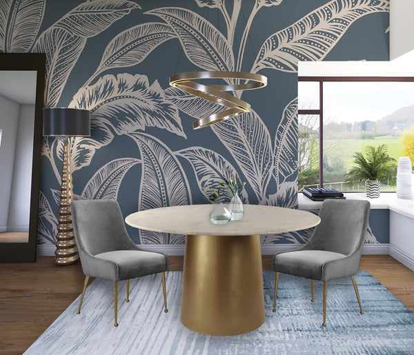 Irvin Dining Chair In Grey Velvet