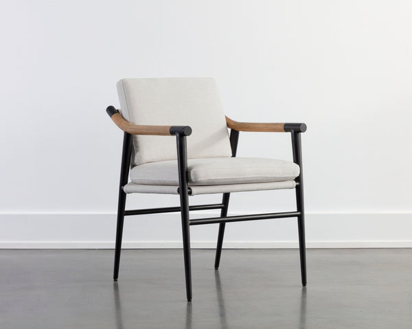 MEADOW DINING ARMCHAIR - HEATHER IVORY TWEED