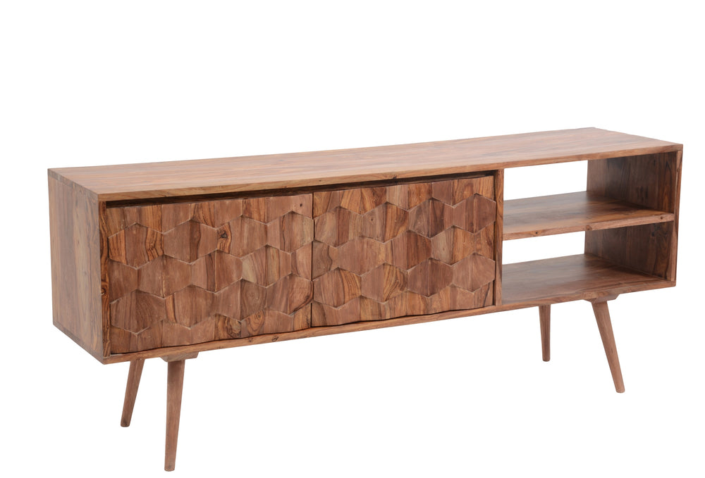 Moe's O2 TV Cabinet in Natural Sheesham Wood