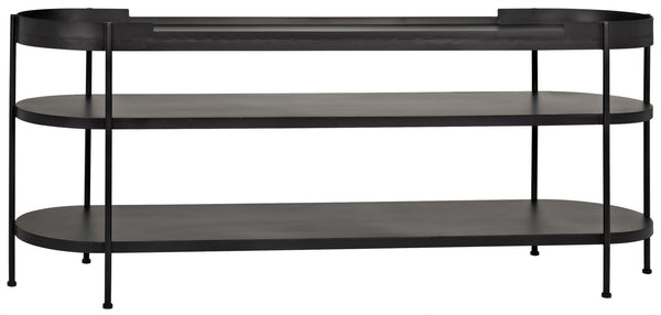 Cassio Console in Matte Black Industrial Steel