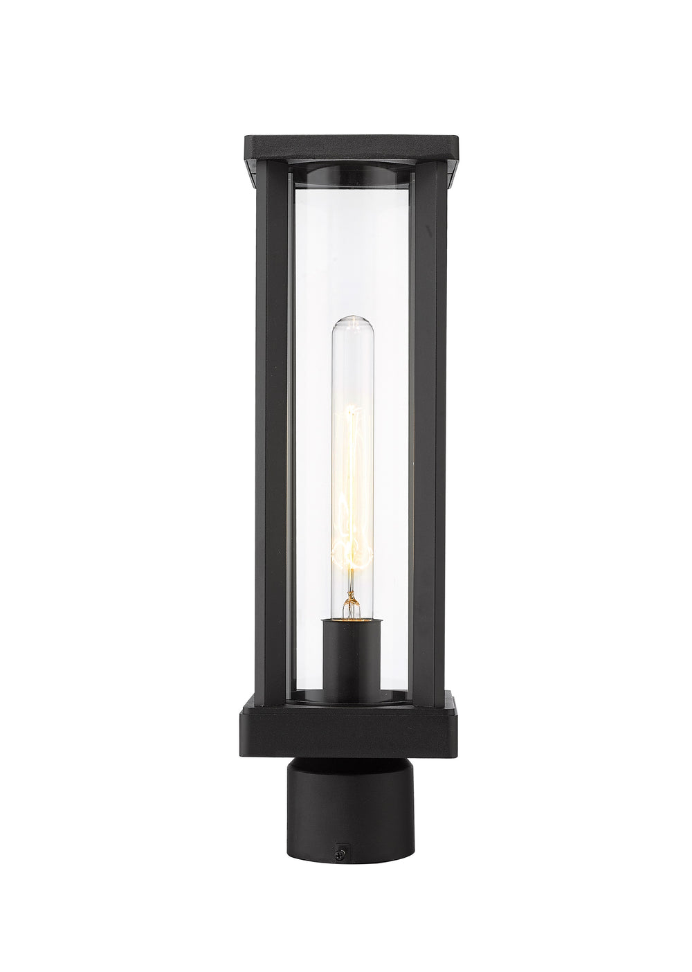 Glenwood 1 Light Outdoor Post Mount Fixture in Black Finish