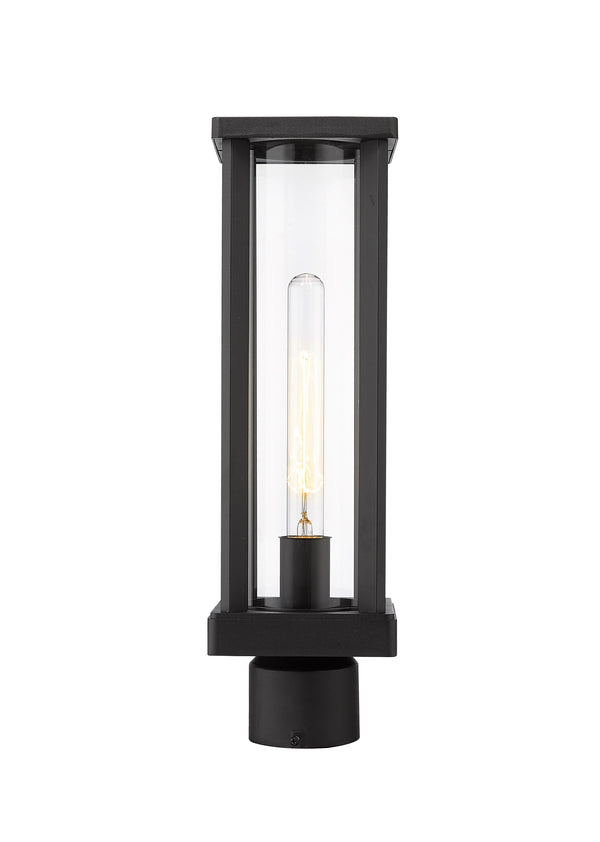 Glenwood 1 Light Outdoor Post Mount Fixture in Black Finish