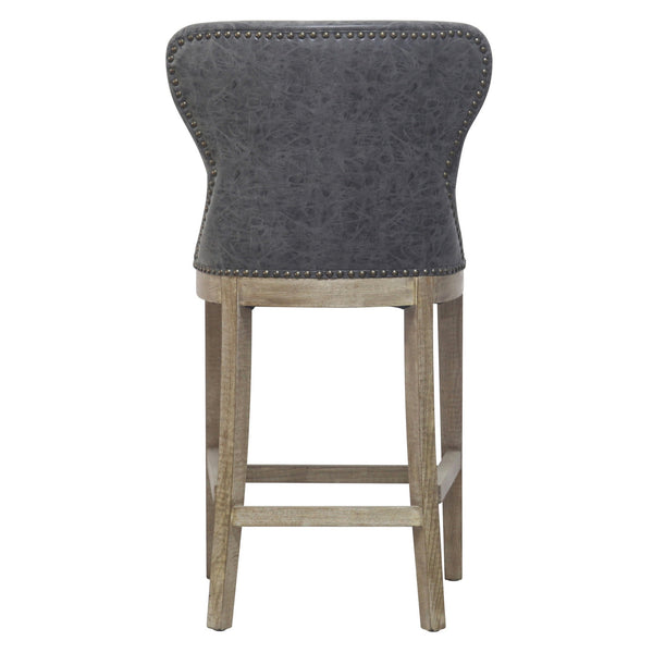 Dorsey Counter Stool Drift Wood Legs In Nubuck Charcoal