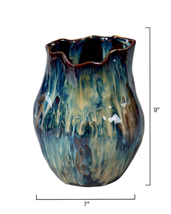Whirl Ceramic Decorative Vase, Small