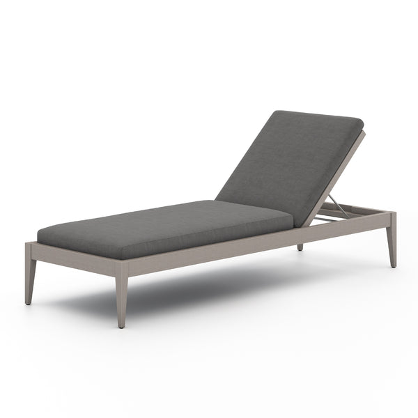 Sherwood Outdoor Chaise Lounge In Grey/Charcoal