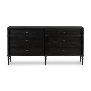 Toulouse 6 Drawer Dresser In Dstrssd Black
