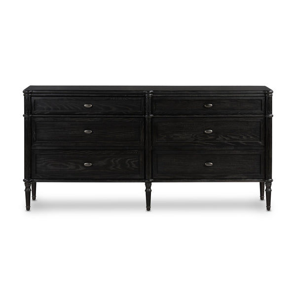 Toulouse 6 Drawer Dresser In Dstrssd Black