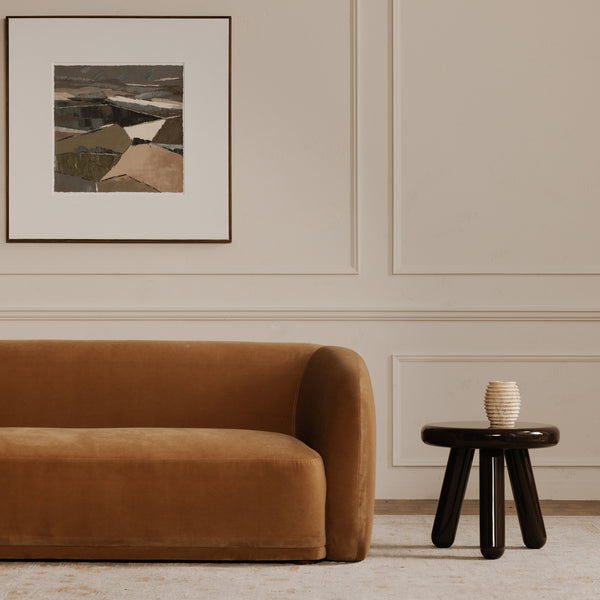 Moe's Faye Sofa in Tan Faux Mohair