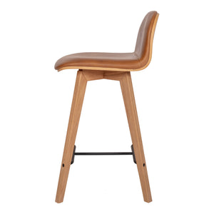 Napoli Leather Counter Stool with Oak Legs