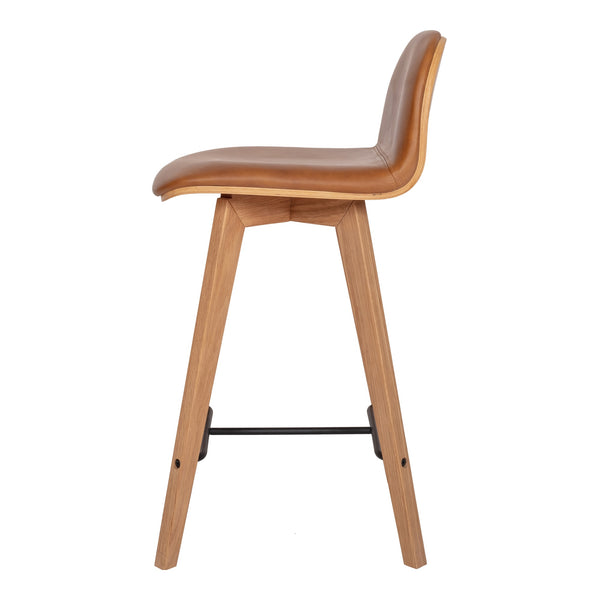 Napoli Leather Counter Stool with Oak Legs