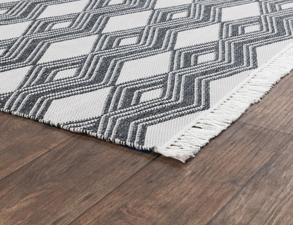 Indoor/Outdoor Banning Rug Charcoal 8'x10' - Handwoven Polypropylene