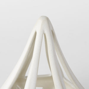 Hood  7.7L x 7.7W x 9.4H White Geometric Ceramic Object