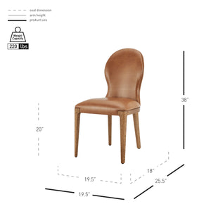 Eldoris Faux Leather Dining Side Chair, Borneo Chocolate