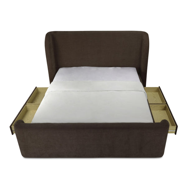 Moe's Sophia Queen Storage Bed Brown