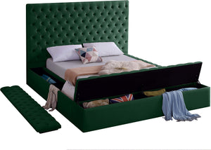 Randal King Bed In Green Velvet