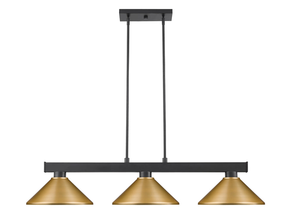 Cobalt 3 Light Billiard Light in Matte Black Finish
