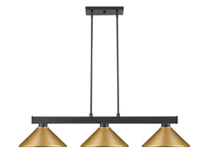 Cobalt 3 Light Billiard Light in Matte Black Finish