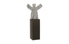 Tai Chi Sculpture C on Pedestal, Grey Stone/Black