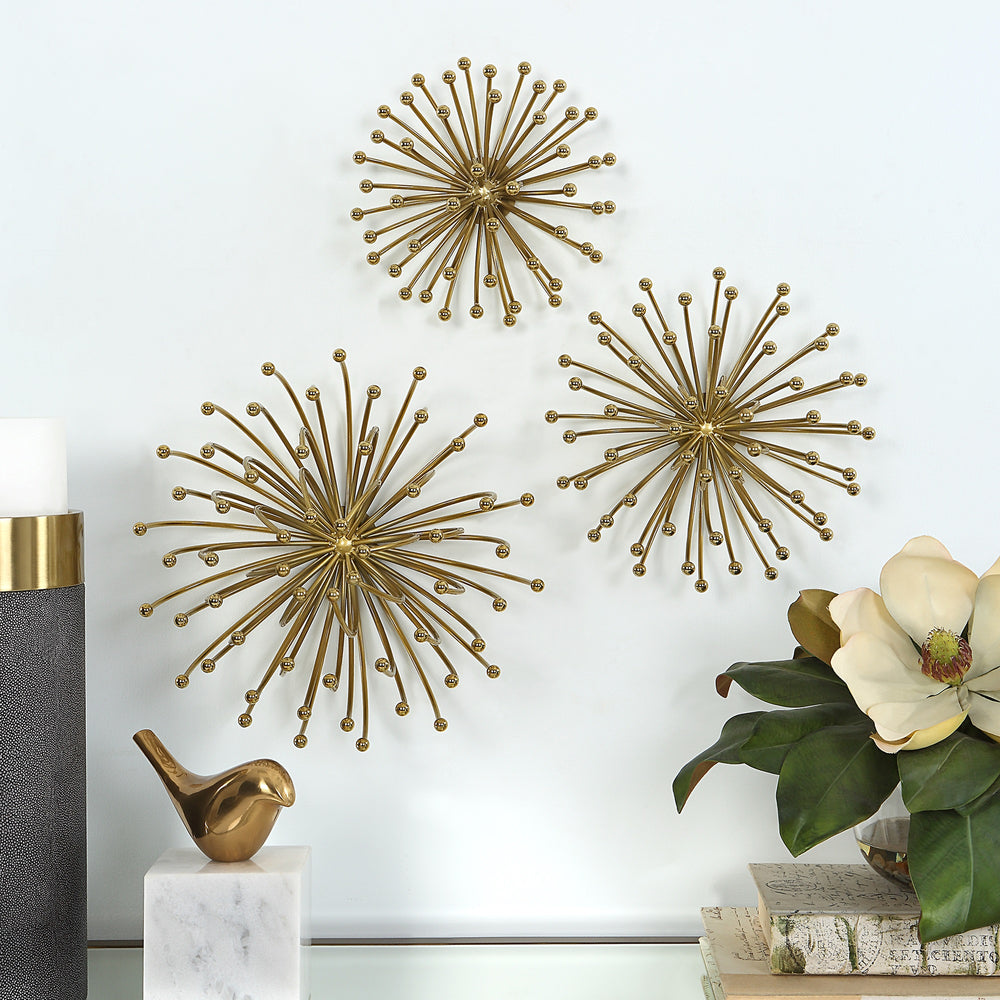 Aga Gold Metal Wall Decor, S/3